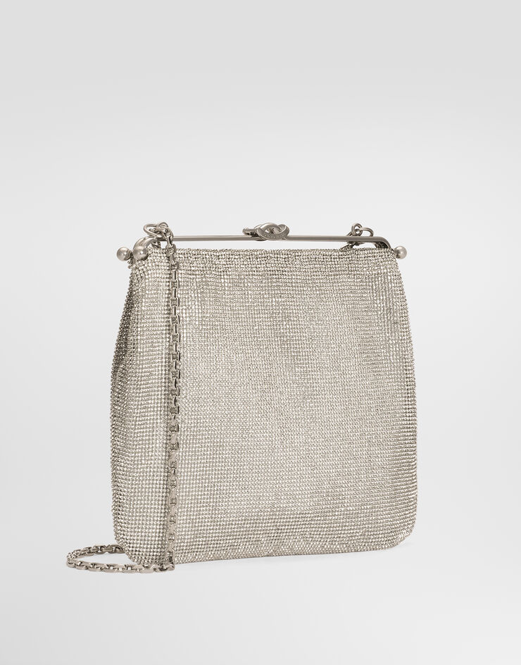 Dolce & Gabbana 숄더, 크로스바디 백 Dina 크리스털 메쉬 소재 스카이블루 BB8009A3T92