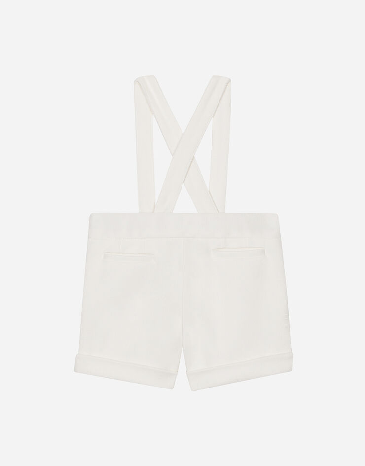 Dolce&Gabbana Textured jersey dungarees White L0EGG7HU7OM