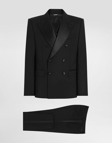 Dolce & Gabbana Three-piece Sicilia-fit suit in stretch wool Black GKPVMTFUBE7