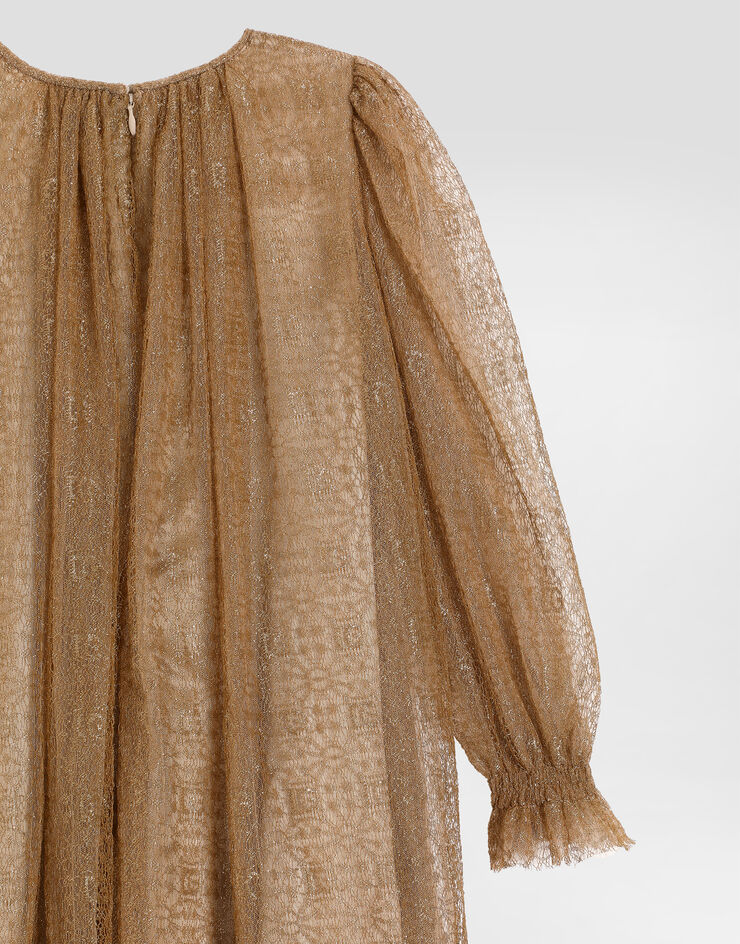 Dolce & Gabbana Lamé lace dress Gold L54DN3FLSMK