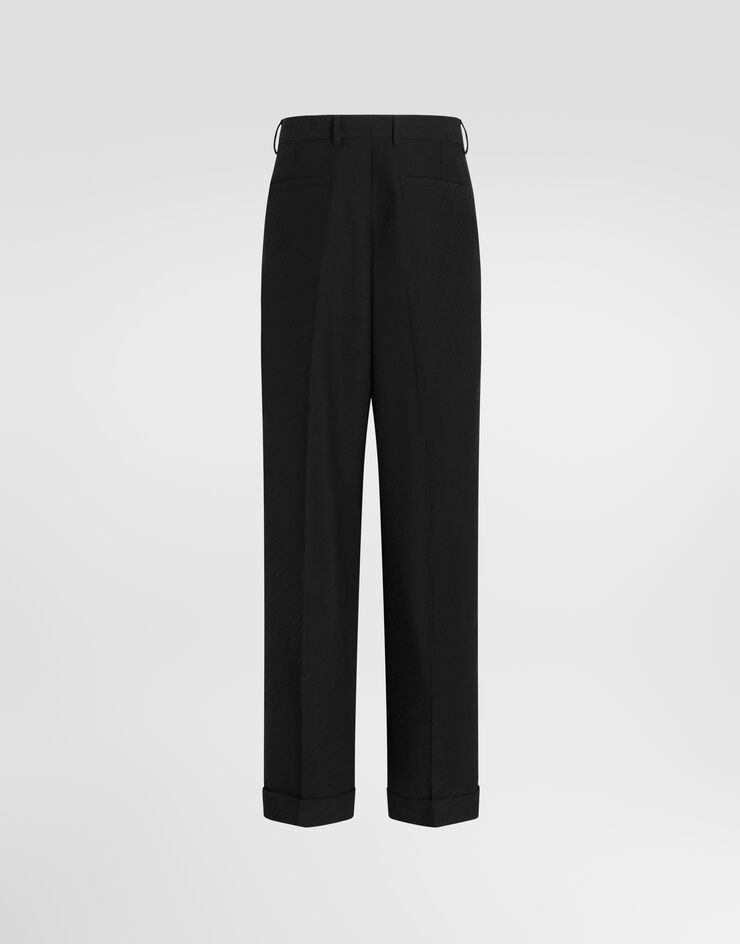 Dolce & Gabbana pantalones en jacquard de lana Dolce & Gabbana pantalones en jacquard de lana Negro GP16OTFJ2CN