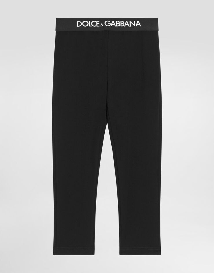 Dolce & Gabbana Leggings en interlock avec élastique à logo Noir L5JP3JG7BGA