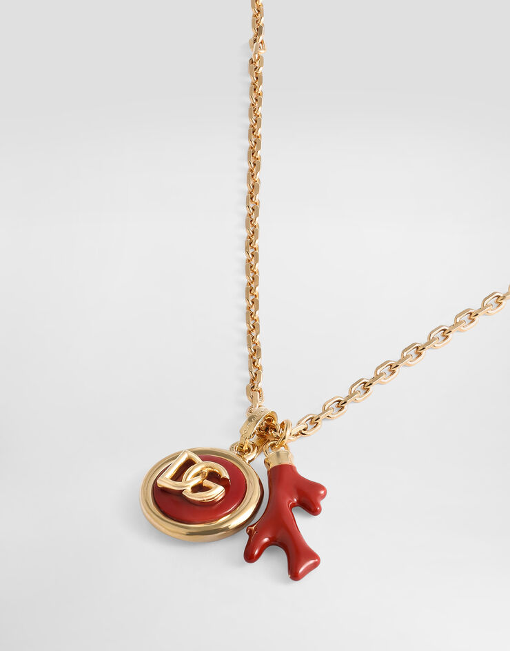 Dolce & Gabbana Corallo necklace with dg logo Gold WNO5Z1W1111