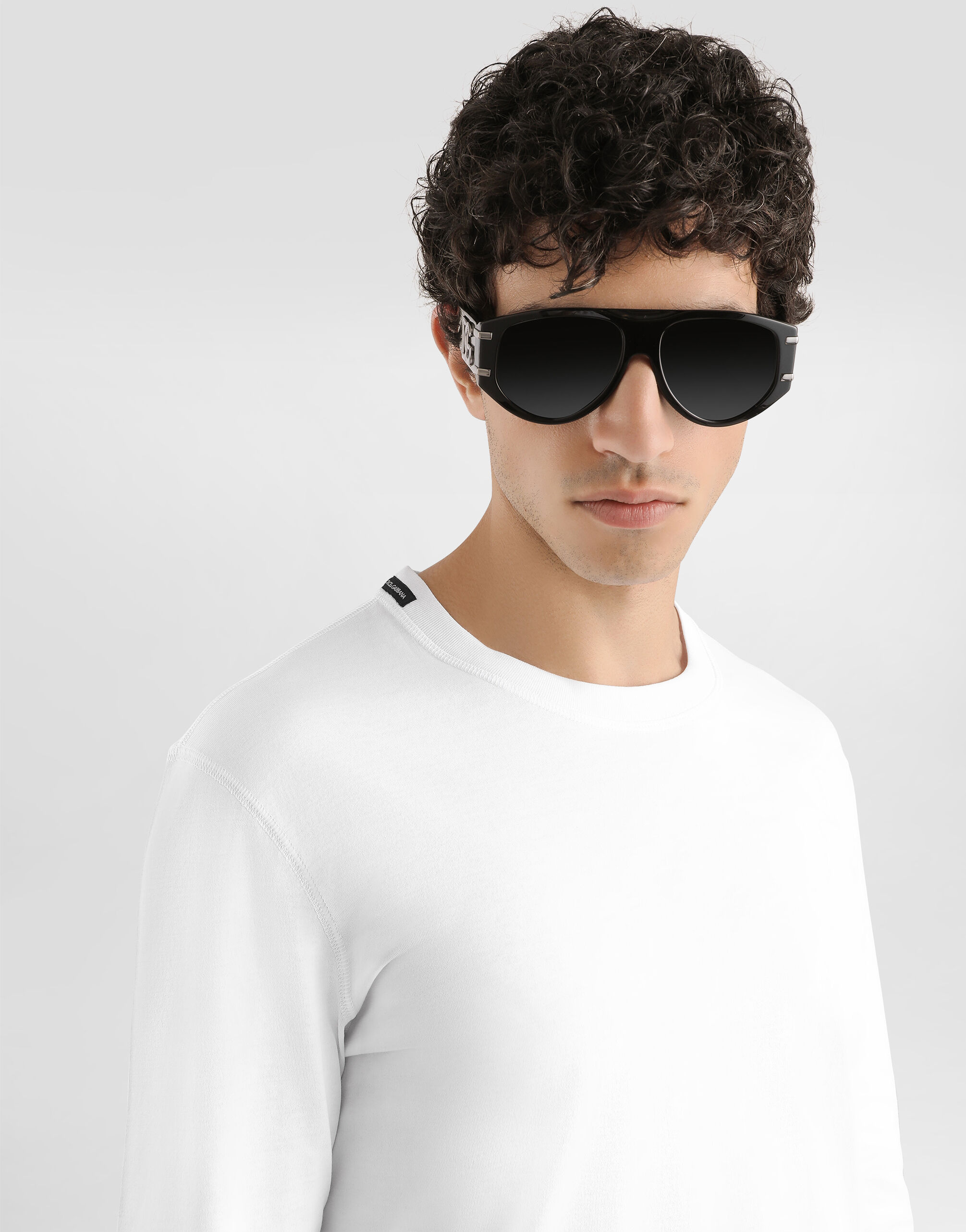 Whiteのメンズ ロングスリーブ コットン Tシャツ | Dolce&Gabbana®
