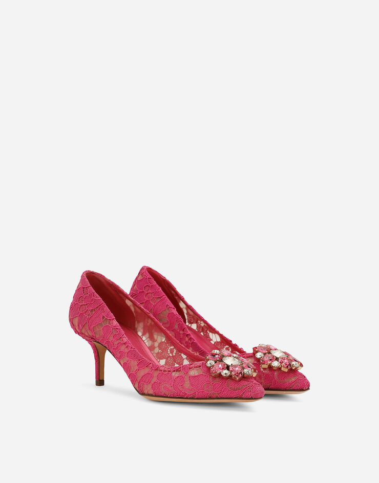 Dolce & Gabbana Zapatos escotados de encaje Taormina con cristales Fucsia CD0066AL198