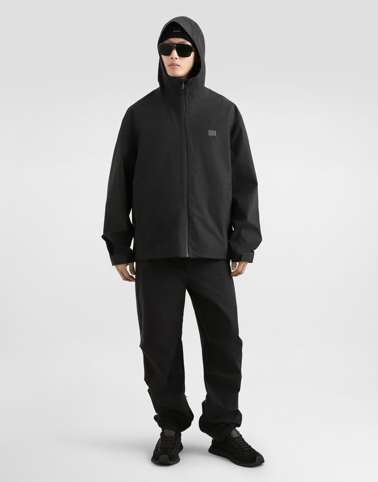 Dolce & Gabbana Giubbotto con cappuccio in cotone Nero G9BG0THUMUU