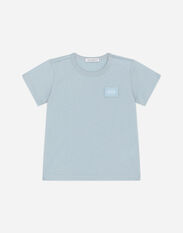 Dolce & Gabbana Jersey T-shirt with logo tag  Blue L1KJ02JDMB3