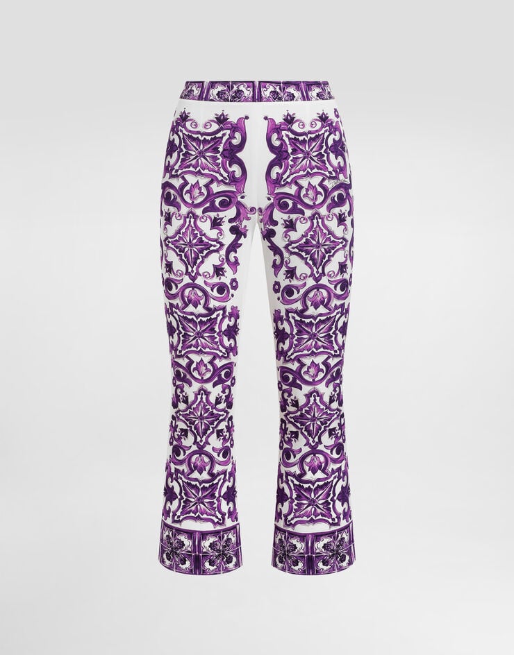 Dolce & Gabbana Majolica print silk trousers Multicolor FTAG7THPABP