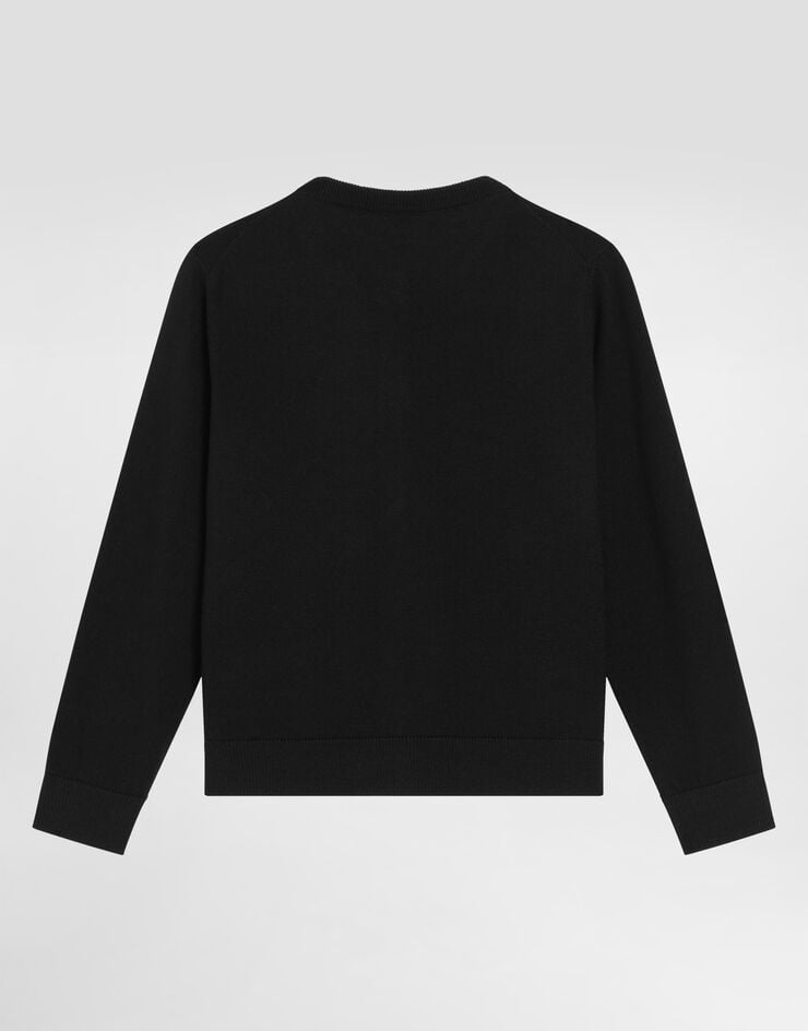 Dolce & Gabbana Smooth virgin wool cardigan Dolce & Gabbana Smooth virgin wool cardigan Black L5KWN7JDVGJ