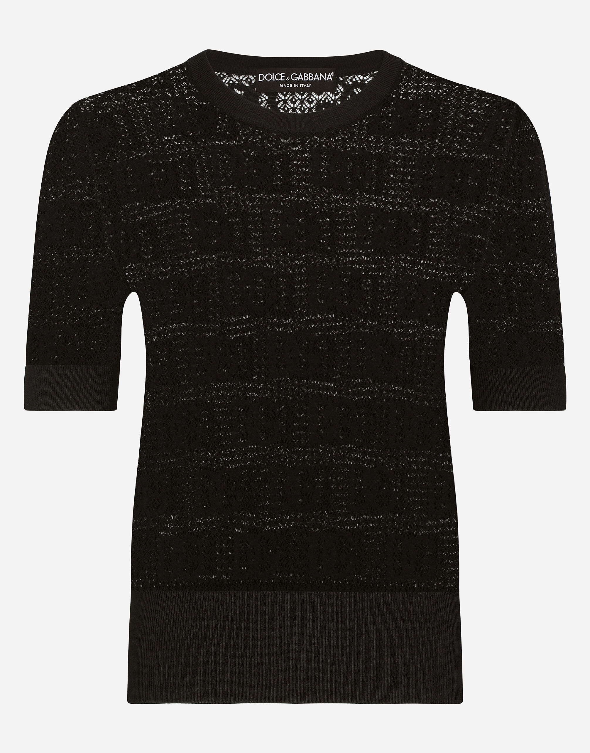 Dolce & Gabbana Viscose sweater with all-over DG logo Black FXI48TJAIL1