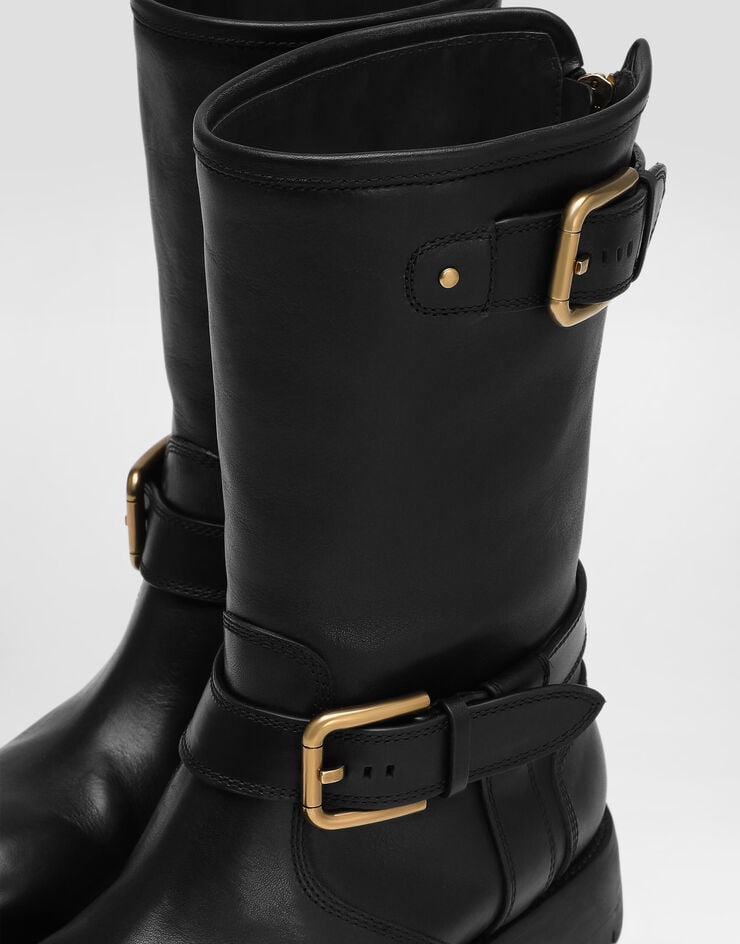 Dolce & Gabbana 皮革机车靴 黑 CT1081AW352