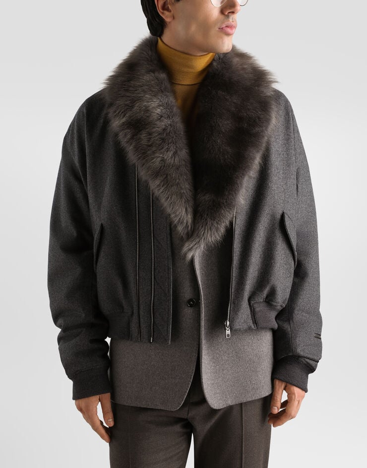 Dolce & Gabbana Padded wool flannel bomber jacket Dolce & Gabbana Padded wool flannel bomber jacket G9CLATFU291