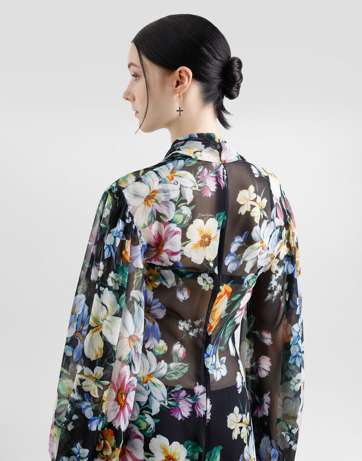 Dolce & Gabbana Long floral-print chiffon dress Print F6TMXTIS1XF