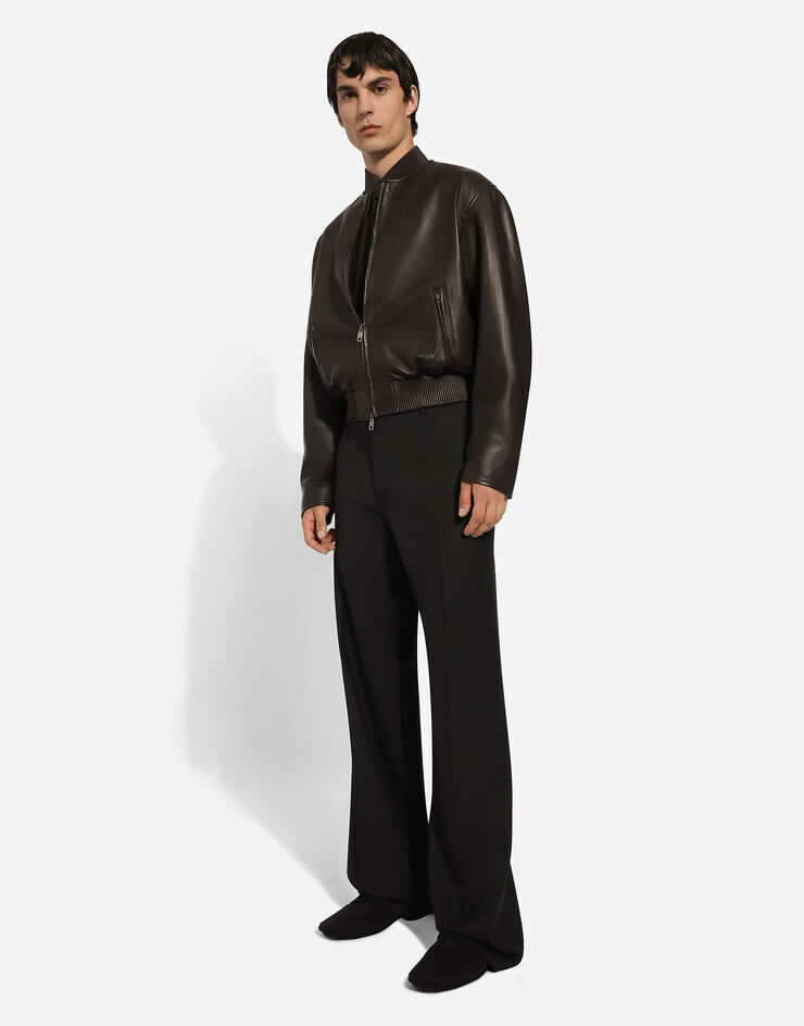Dolce & Gabbana Stretch wool straight-leg pants Brown GYZMHTGH864