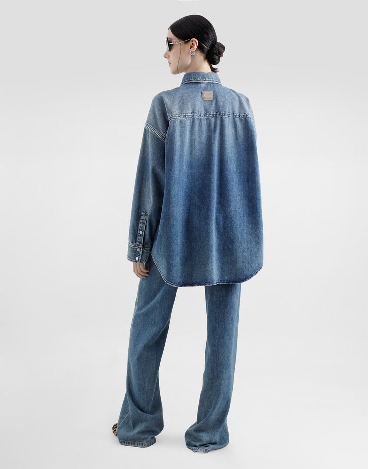 Dolce & Gabbana Oversize denim shirt Multicolor F5T15DG8MM1
