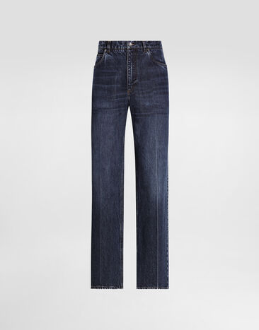 Dolce & Gabbana Oversize cotton jeans with embroidered logo Multicolor G5MO3DG8MD8