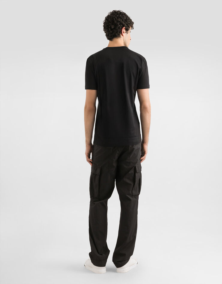 Dolce & Gabbana Cotton t-shirt with embroidery Black G8RN8ZG7PJ0