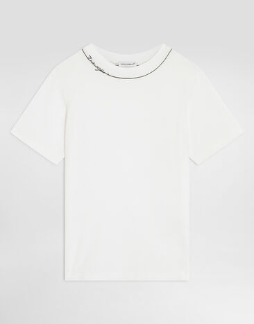 Dolce & Gabbana Jersey t-shirt with logo White L4JTHUG7QK1