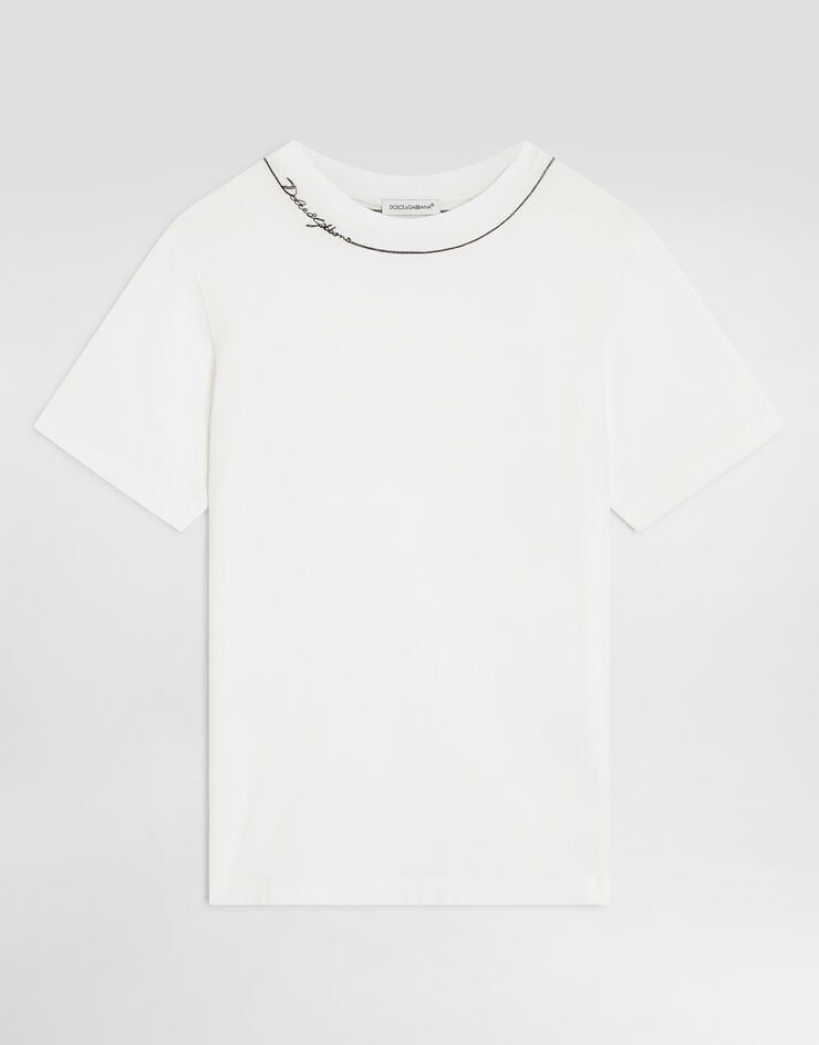 Dolce & Gabbana Jersey t-shirt with logo Dolce & Gabbana Jersey t-shirt with logo White L4JTHUG7QK1