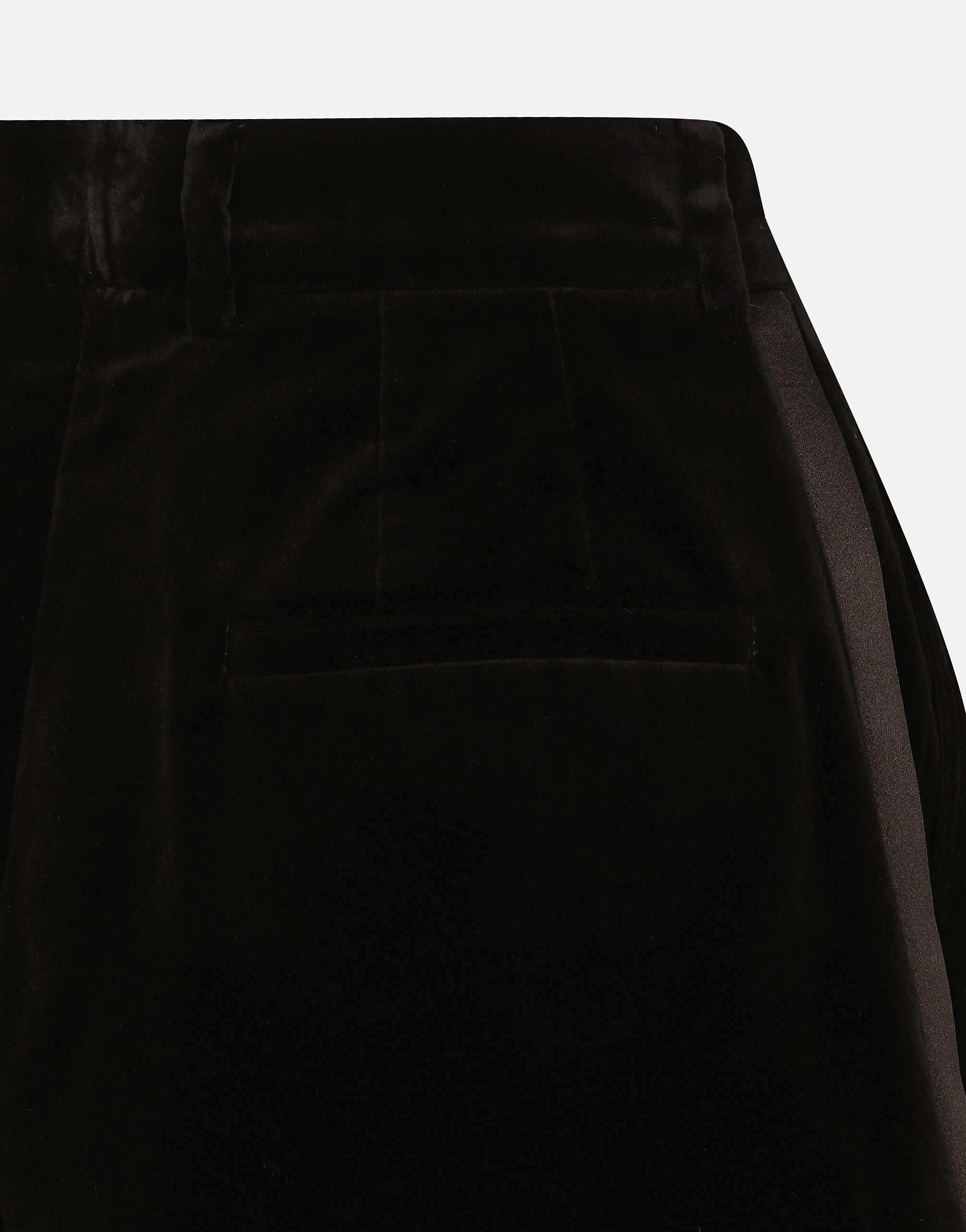Velvet high-waisted tuxedo panties in Black for Women