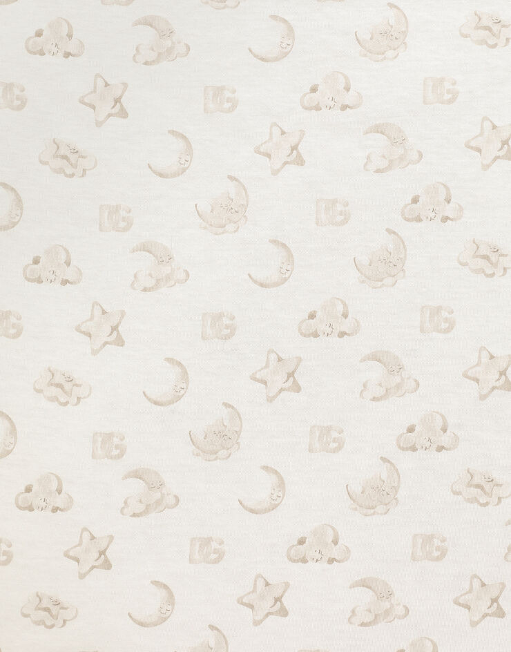 Dolce & Gabbana Jersey baby nest with moon and stars print Print LNJAG5G7O1O