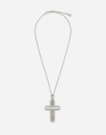 Dolce & Gabbana KIM DOLCE&GABBANA Necklace with rhinestone crystal cross Black BB6002AI413