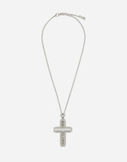 Dolce & Gabbana KIM DOLCE&GABBANA Necklace with rhinestone crystal cross Silver WNQ4S2W1111
