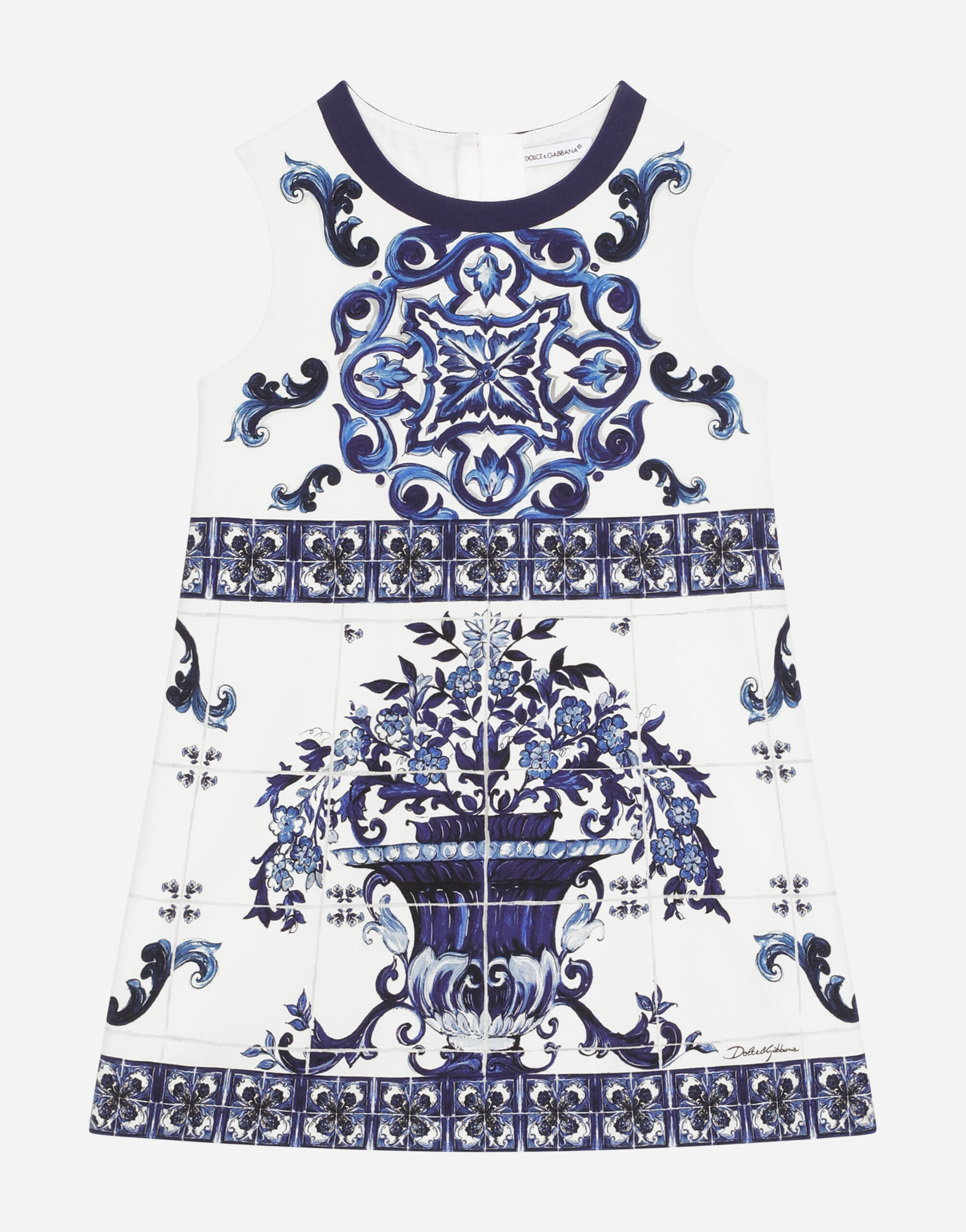 Majolica-print interlock dress in Multicolor for Girls