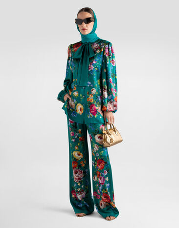 Dolce & Gabbana Rose-print satin shirt Multicolor I5681ZHI12R