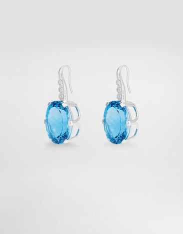Dolce & Gabbana Anna earrings in 18kt white gold with topazes and diamonds White Gold WESB1GWTOP1