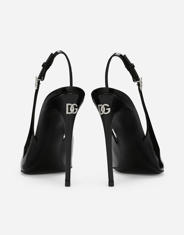 Dolce & Gabbana スリングバックパンプス エナメル ブラック CG0740AP622
