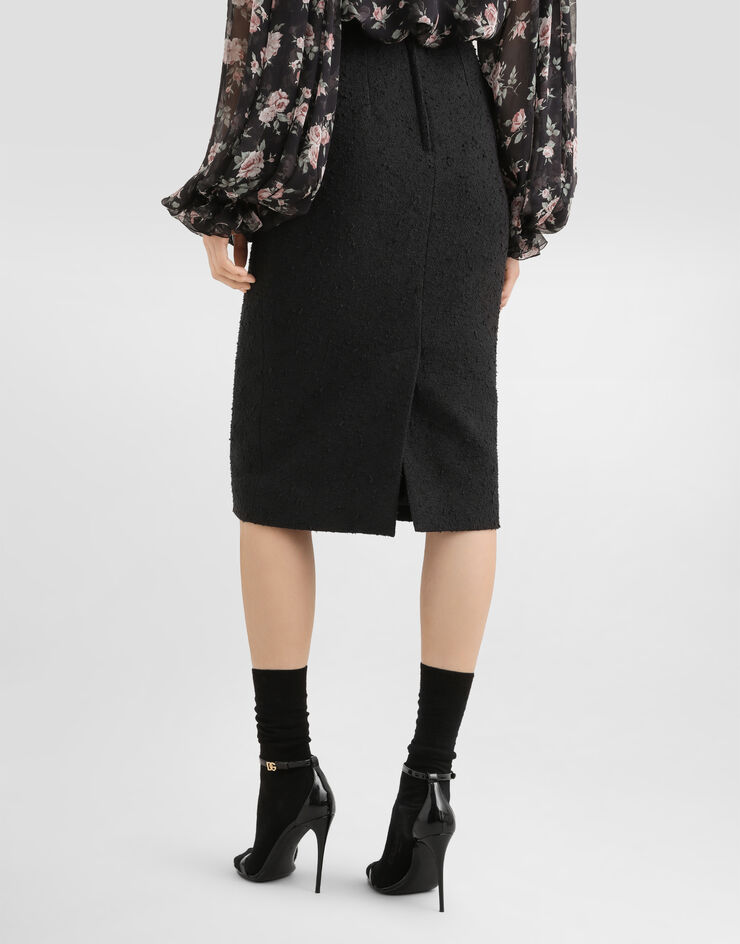 Dolce & Gabbana Jupe droite en natté Rachel Noir F4DB9ZHUMWJ