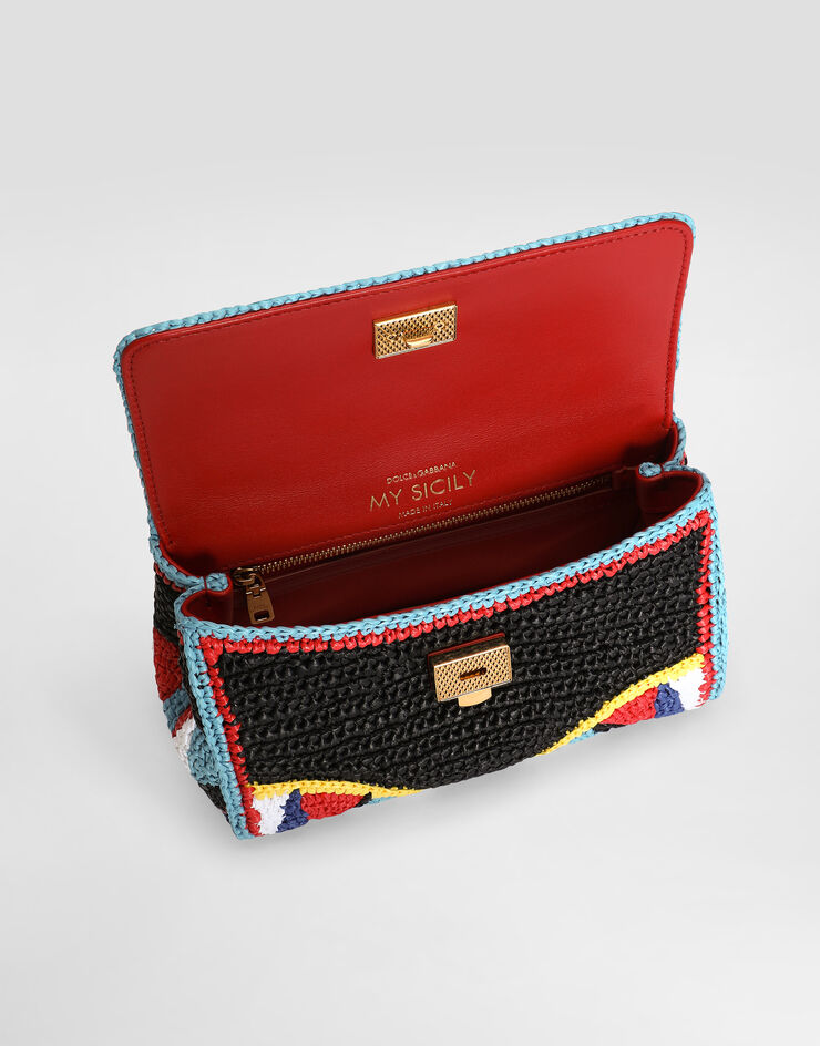 Dolce & Gabbana Mini My Sicily handbag in raffia Multicolor BB7864B0425