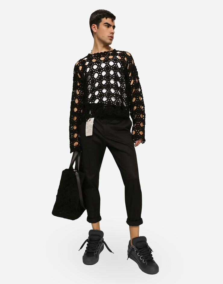 Dolce & Gabbana Tailored stretch cotton pants Black GWZ4HTFUFML