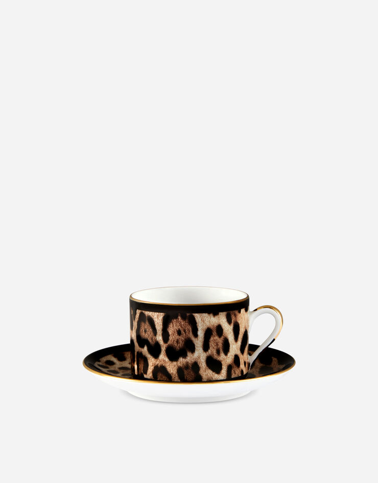 Dolce & Gabbana Taza de té con platillo de porcelana Multicolor TC0093TCA71