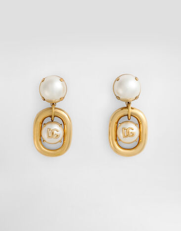 Dolce & Gabbana Cabochon earrings with DG logo Gold WER4C1W1111