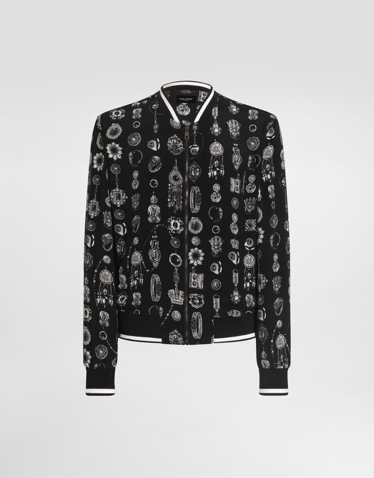 Dolce & Gabbana Jewel-print marocain crêpe jacket Print G9BLMTIS1ZW