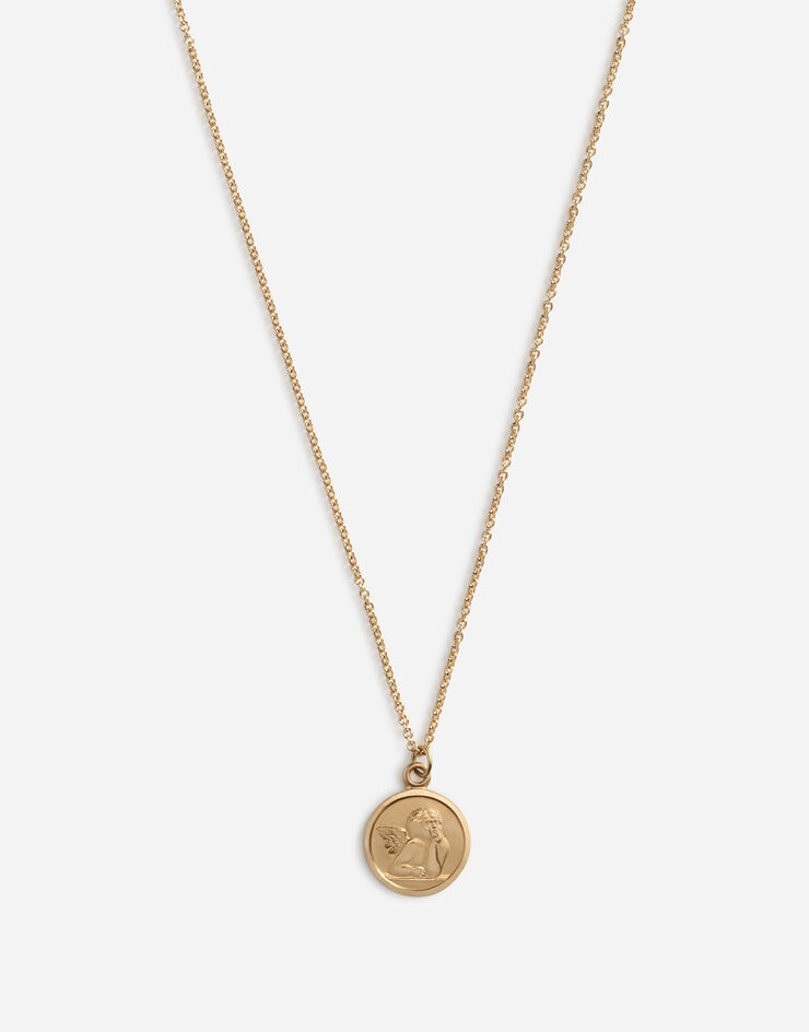 Dolce & Gabbana Collar con medala de ángel Dorado WAEJ1GW0001