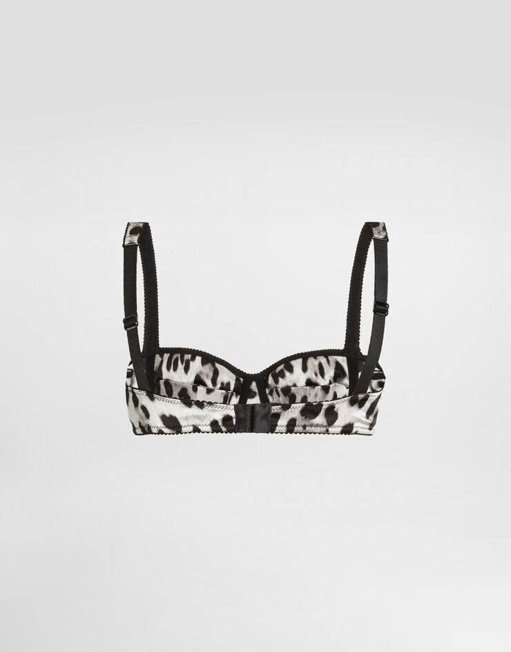 Dolce & Gabbana برا بالكونيت ساتان بطبعة فهد مطبعة O1A12TONO21