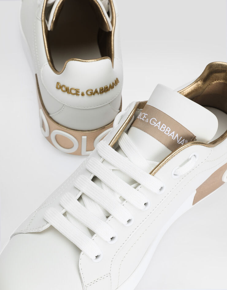 Dolce & Gabbana Sneaker Portofino in pelle di vitello Oro CK1544AX615