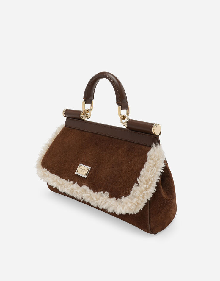 Dolce&Gabbana حقيبة يد Sicily صغيرة بني BB7116AN415