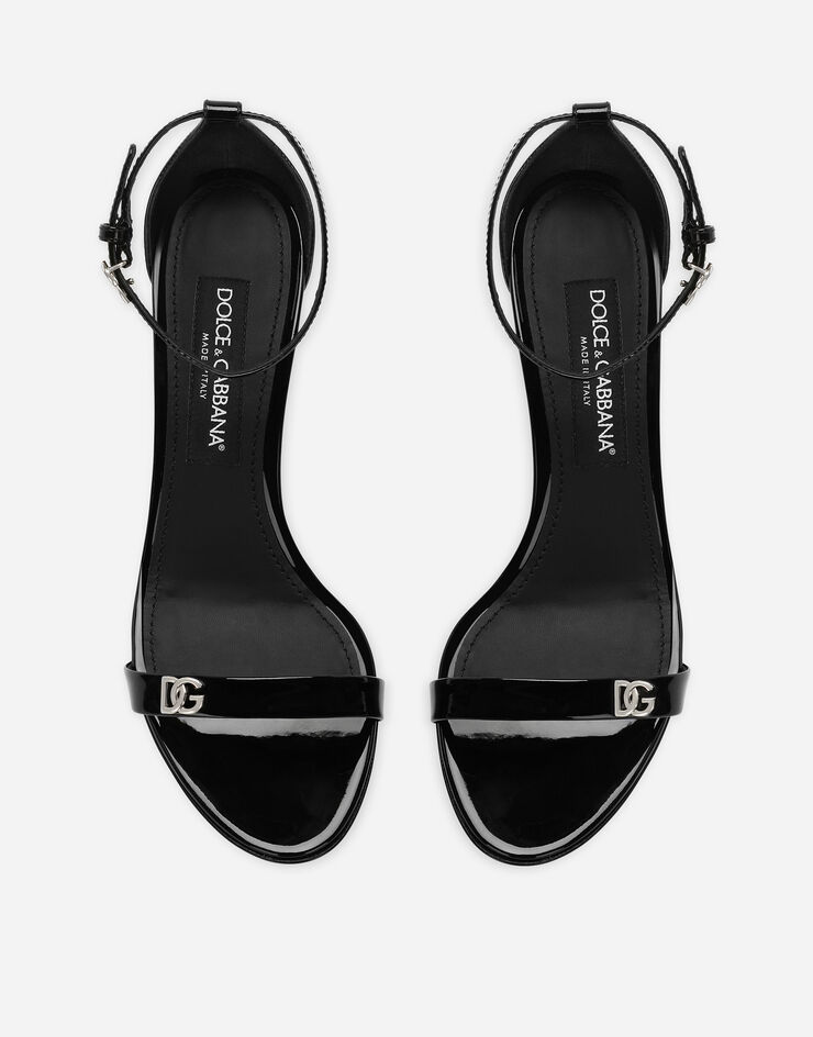 Dolce & Gabbana 페이턴트 가죽 샌들 블랙 CR1677AP622
