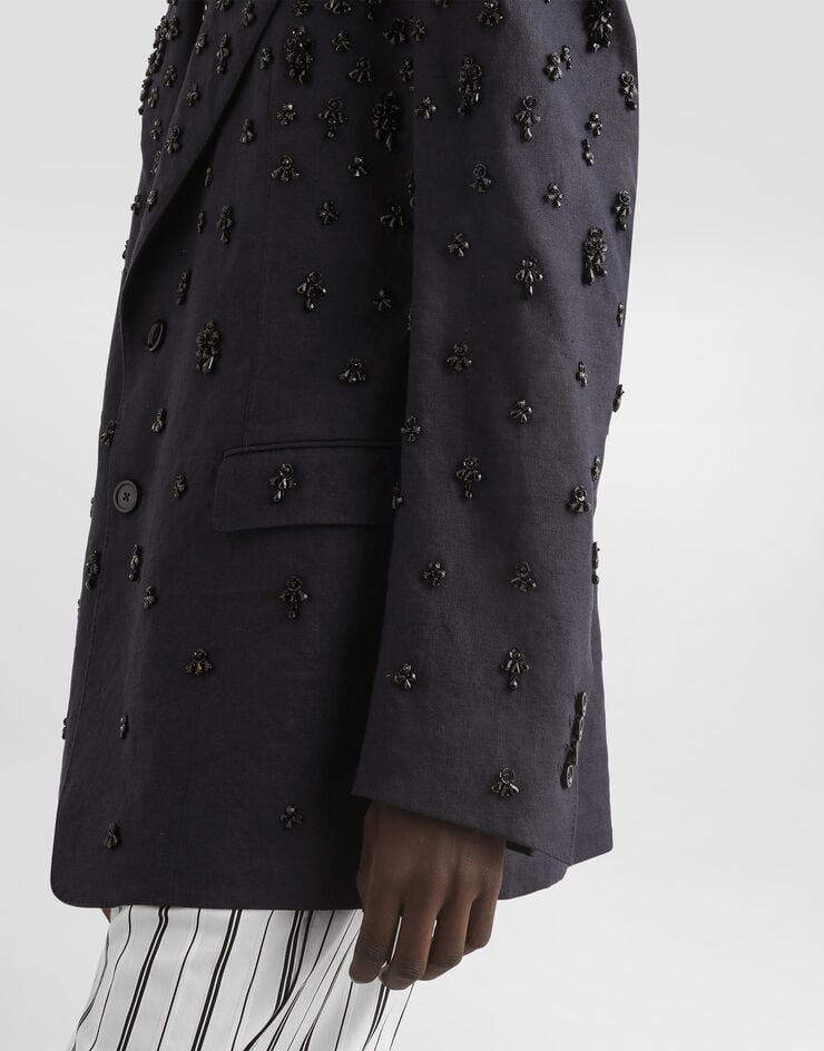 Dolce & Gabbana Single-breasted embroidered jacket Multicolor G2VO1ZGK281