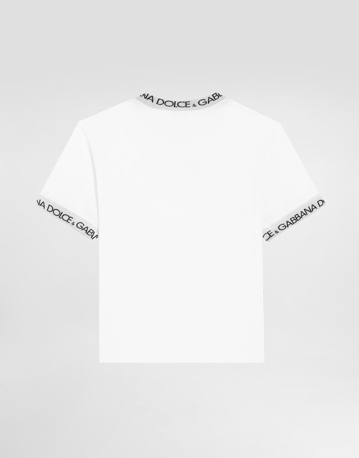 Dolce & Gabbana Jersey T-shirt with logo label White L4JTEOG7M4F