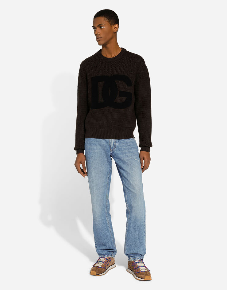 Dolce & Gabbana Classic jeans with DG embroidery Multicolor GP02XZG8LN1