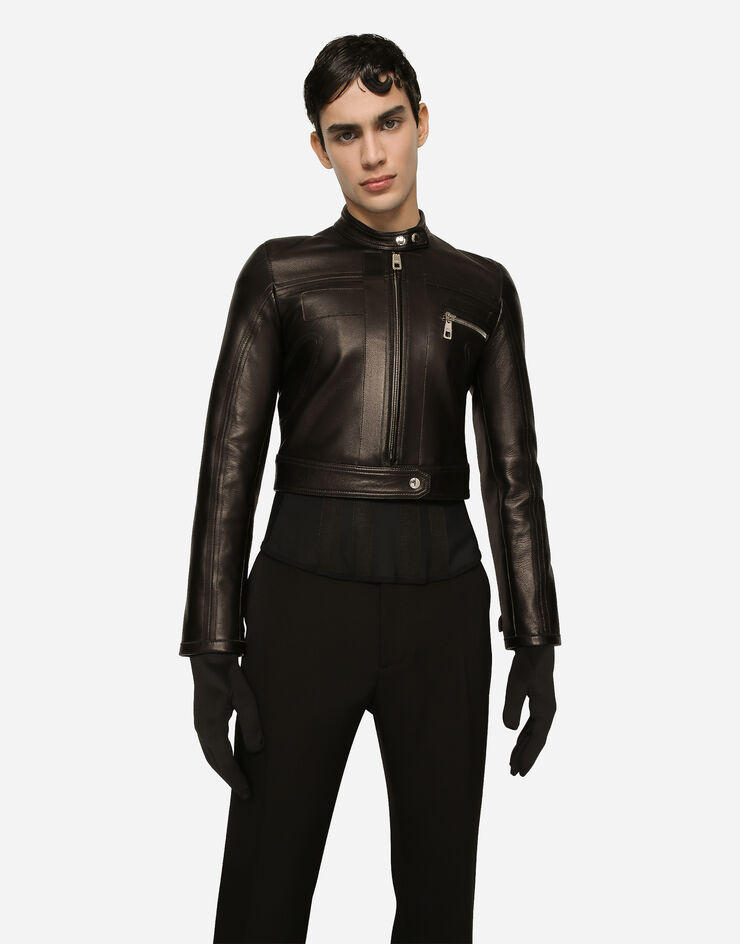 Dolce&Gabbana Bikerjacke aus Nappaleder Schwarz G9AQYLHULSJ