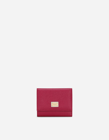 Dolce & Gabbana Cartera con solapa en piel de becerro Dauphine Fucsia BI0770A1001