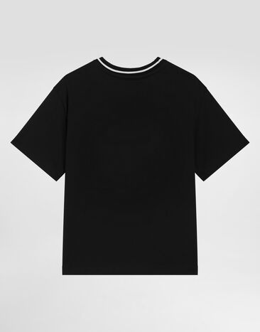 Dolce & Gabbana T-shirt en jersey à imprimé Black L4JTHVG7PTO