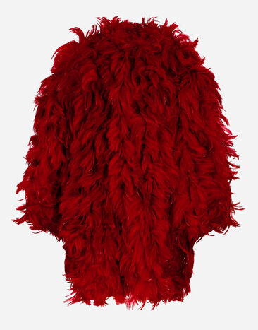 Dolce&Gabbana Organza coat with rooster feather embellishment Multicolor F0W1GFGDB2U