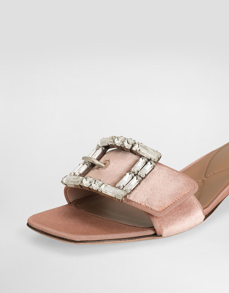 Dolce & Gabbana Mule de terciopelo con hebilla joya Rosa CR1783A9S20